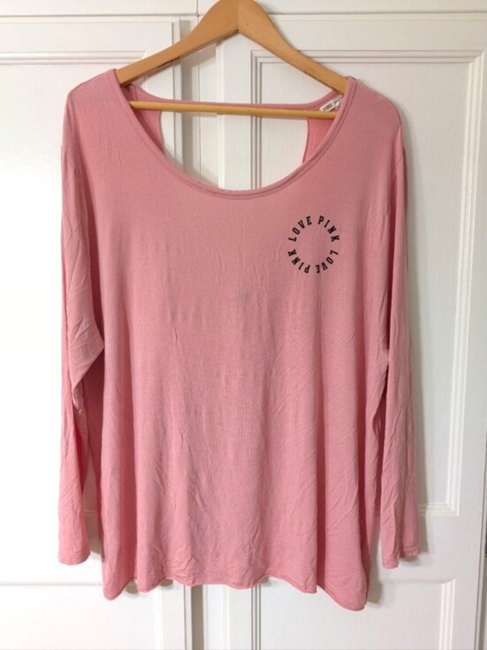 NWOT PINK Victoria's Secret 'Super Soft' Open-Back Top Size L